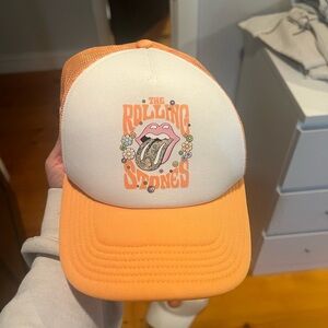 Rolling Stones Orange and White Trucker Hat